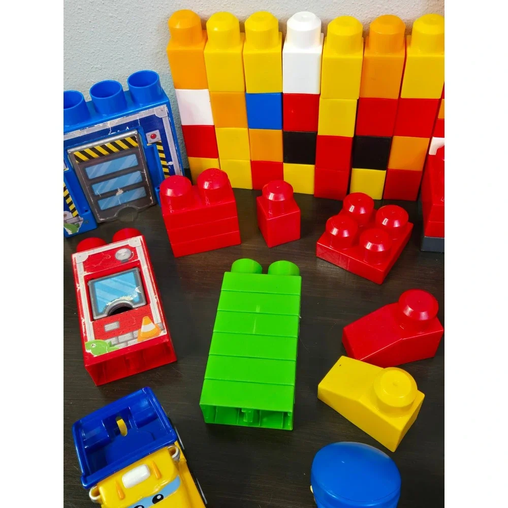 Mega Bloks First Builders Mixed Lot CAT Construction Police Fire Station Figures